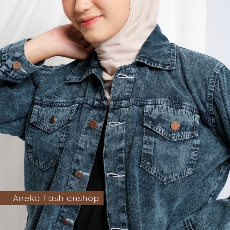 OUTER JEANS CROP RAWIS SNOW // OUTER JEANS WANITA