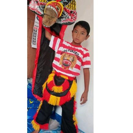 LANGSUNG ATC.. Mainan Anak Jadul Barongan Anak Umur 4-10 tahun Full Set Baju Celana Kaos Jaranan Reo