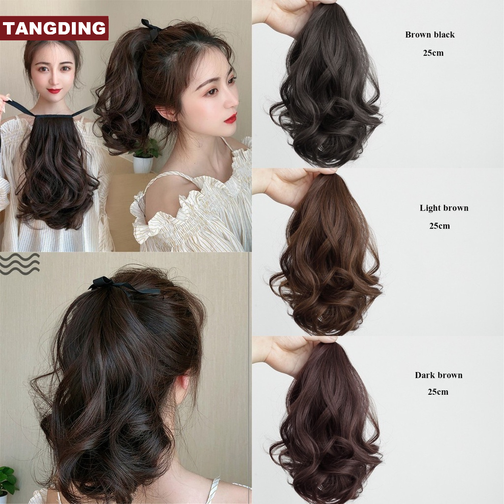 【COD Tangding】Wig Rambut Panjang Keriting Gelombang Besar 4 Warna Untuk Wanita