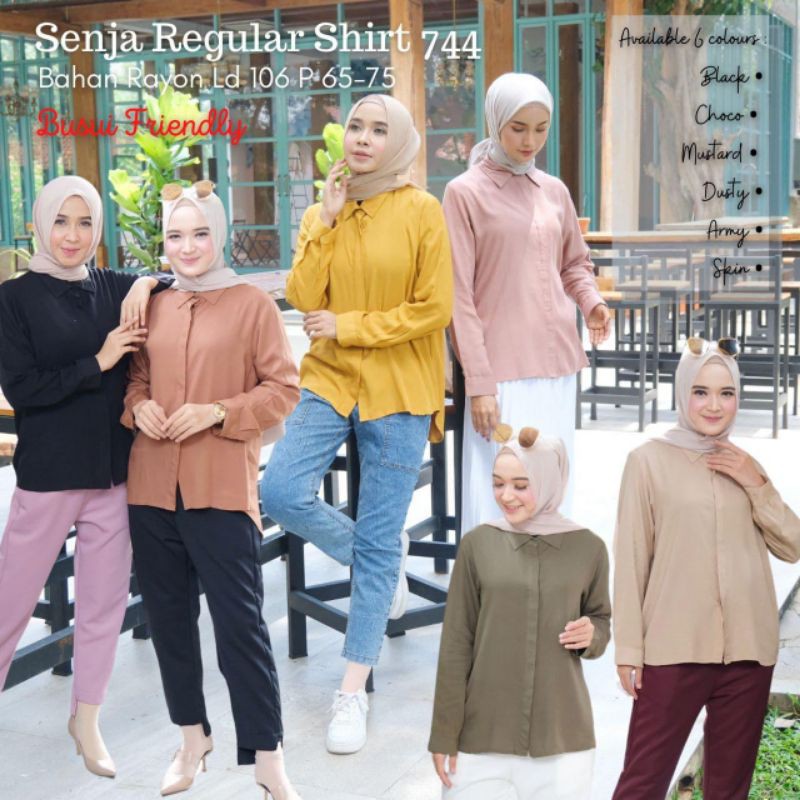 [REAL PICTURE] SENJA REGULAR SHIRT L KEMEJA RAYON TANAH ABANG PGMTA METRO SUPPLIER KONVEKSI GROSIR