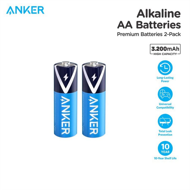 PER pcs ORIGINAL Baterai ALKALINE ANKER SUPER POWER AA - B1810 SUPORT MOUSE AA WIRELESS , JAM Dinding ,Mainan Dll