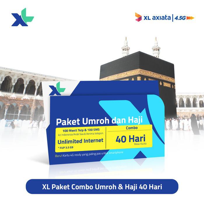 kartu perdana cantik cantik XL Paket Combo Umroh dan Haji 3.5 GB, 100 Menit &amp; 100 SMS (40 Hari)