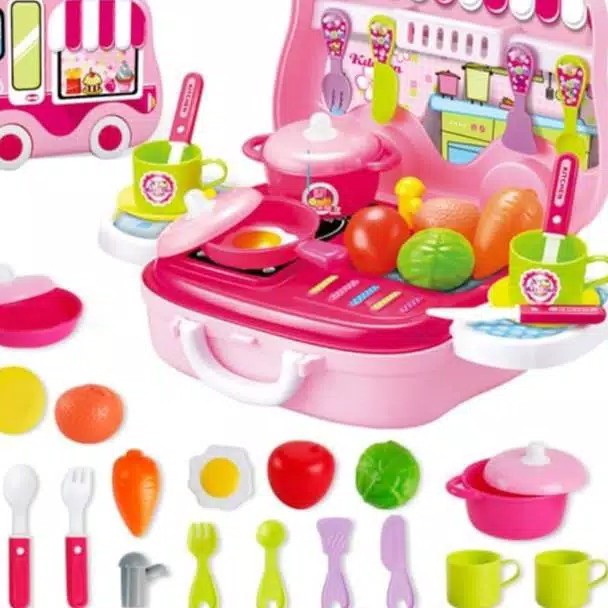 mainan anak kitchen ware set koper - mainan masak-masakan anak kecil -  A108