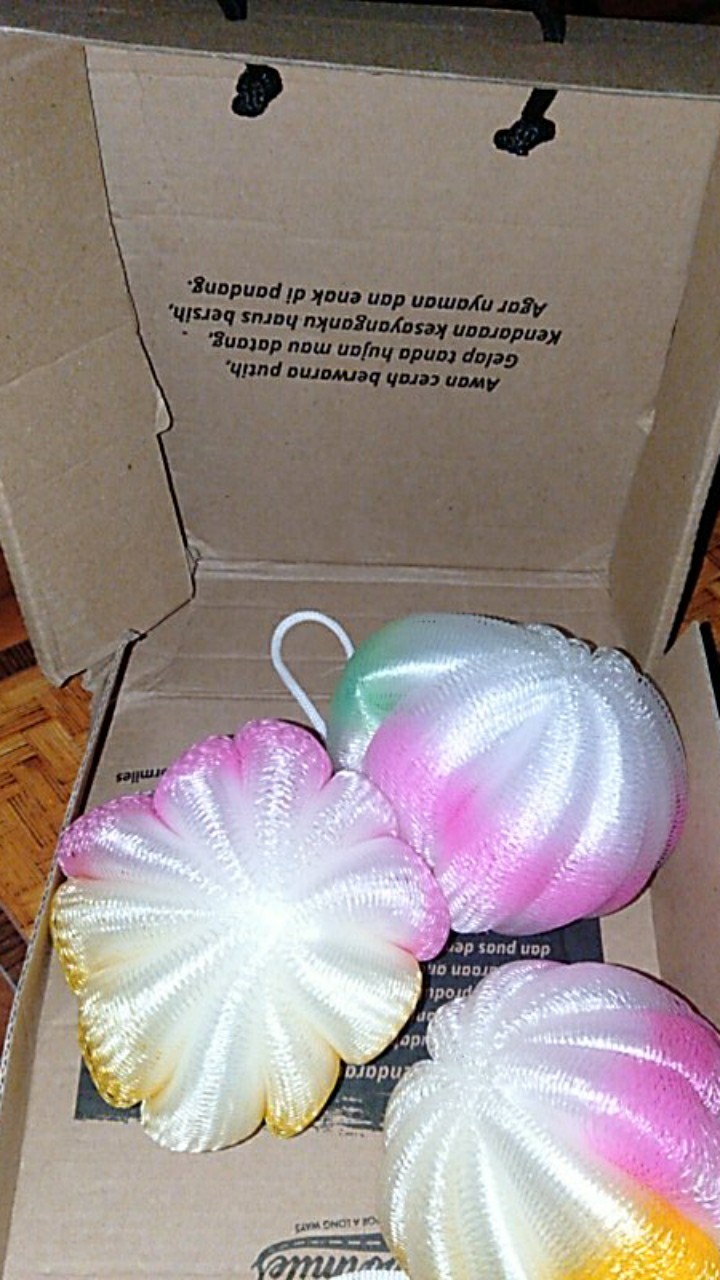 Bath Sponge Labu Besar/spons Mandi Labu/spons Mandi Warna Pelangi