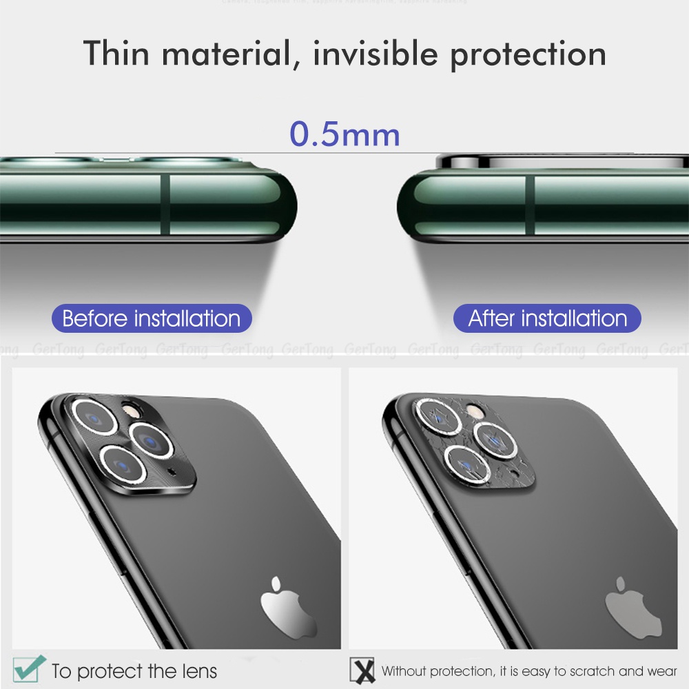 Pelindung Lensa Kamera Anti Jatuh Bahan Metal Untuk Iphone 13 12 11 Pro Max Mini