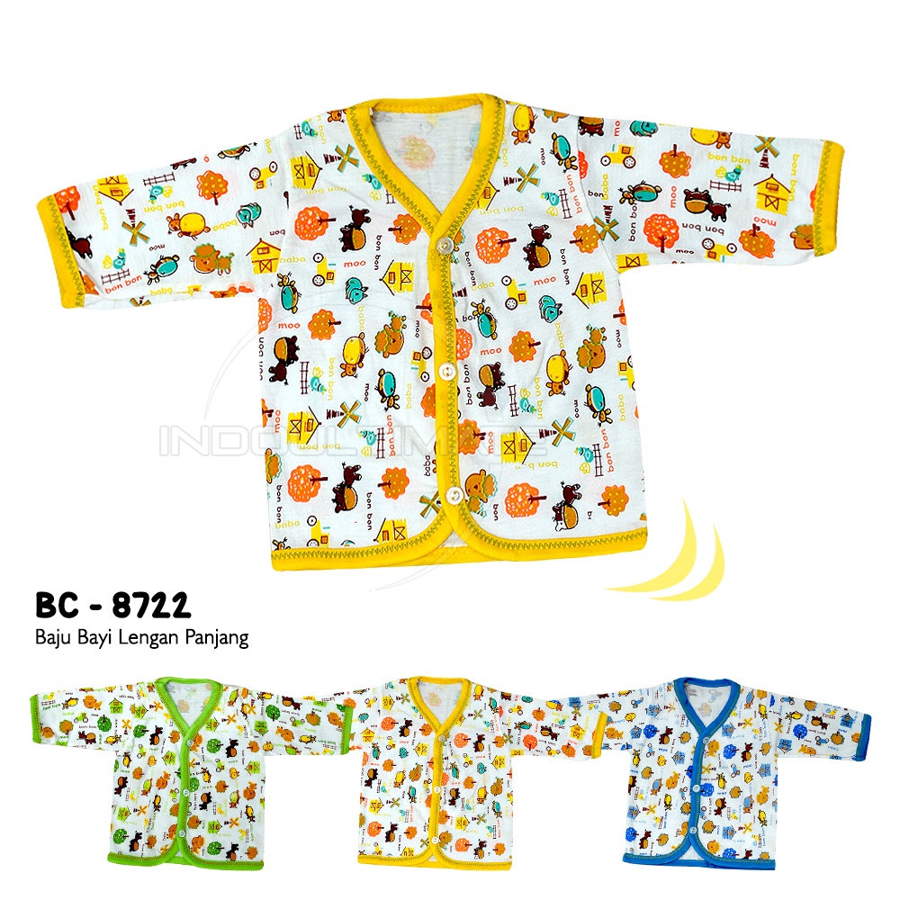 BC-8722 Baju Bayi Lengan Panjang (0-3 bln)  Baju Bayi Baru Lahir Baju Tidur Bayi Baju Harian Bayi Atasan Kaos Bayi Pakaian Bayi Perlengkapan Bayi Newborn Baru Lahir Katun Single Knit