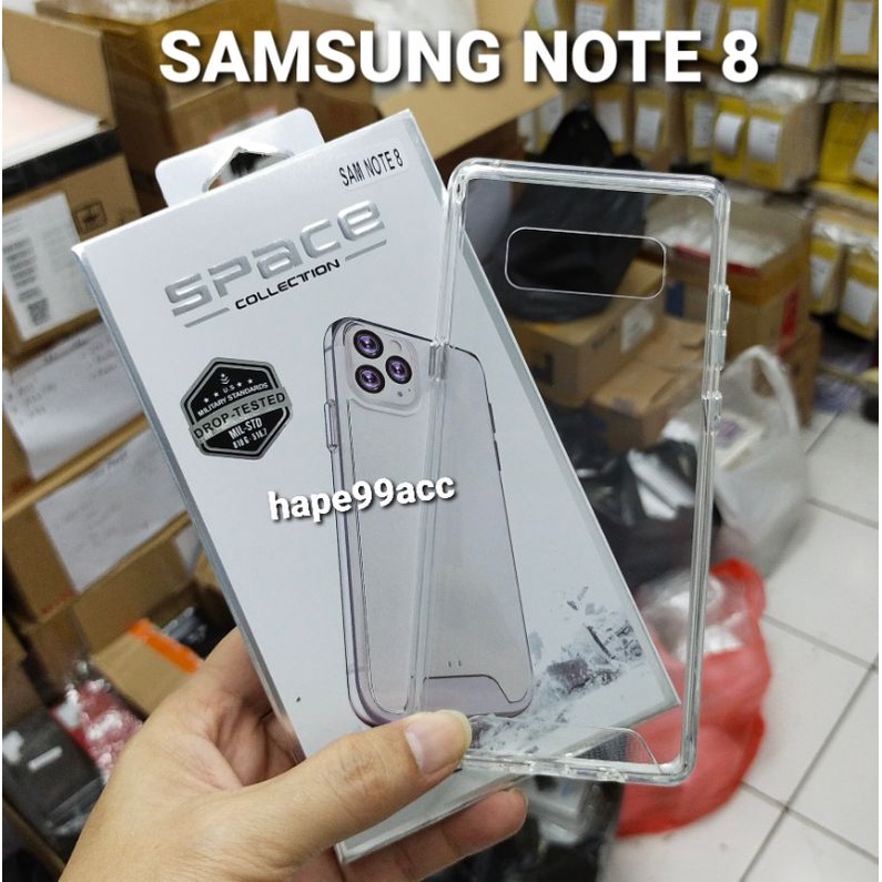 Samsung Note 8 premium clear case space Military