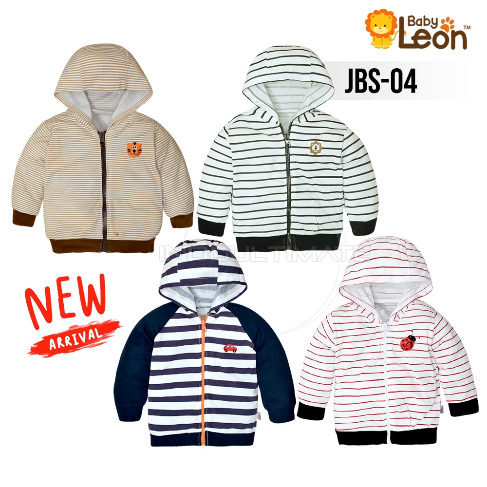 (0-1 Tahun) BABY LEON Jaket Anak Bali Balita JBS-04 Jaket Kupluk Resleting Gambar Sablon Anak Pakaia