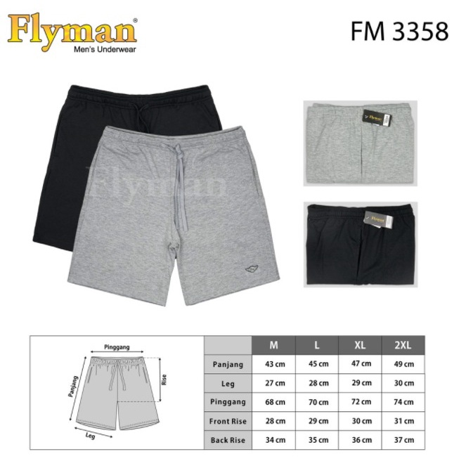 Flyman Celana Santai Relax Short Pants 1Pcs FM 3358 Underwear