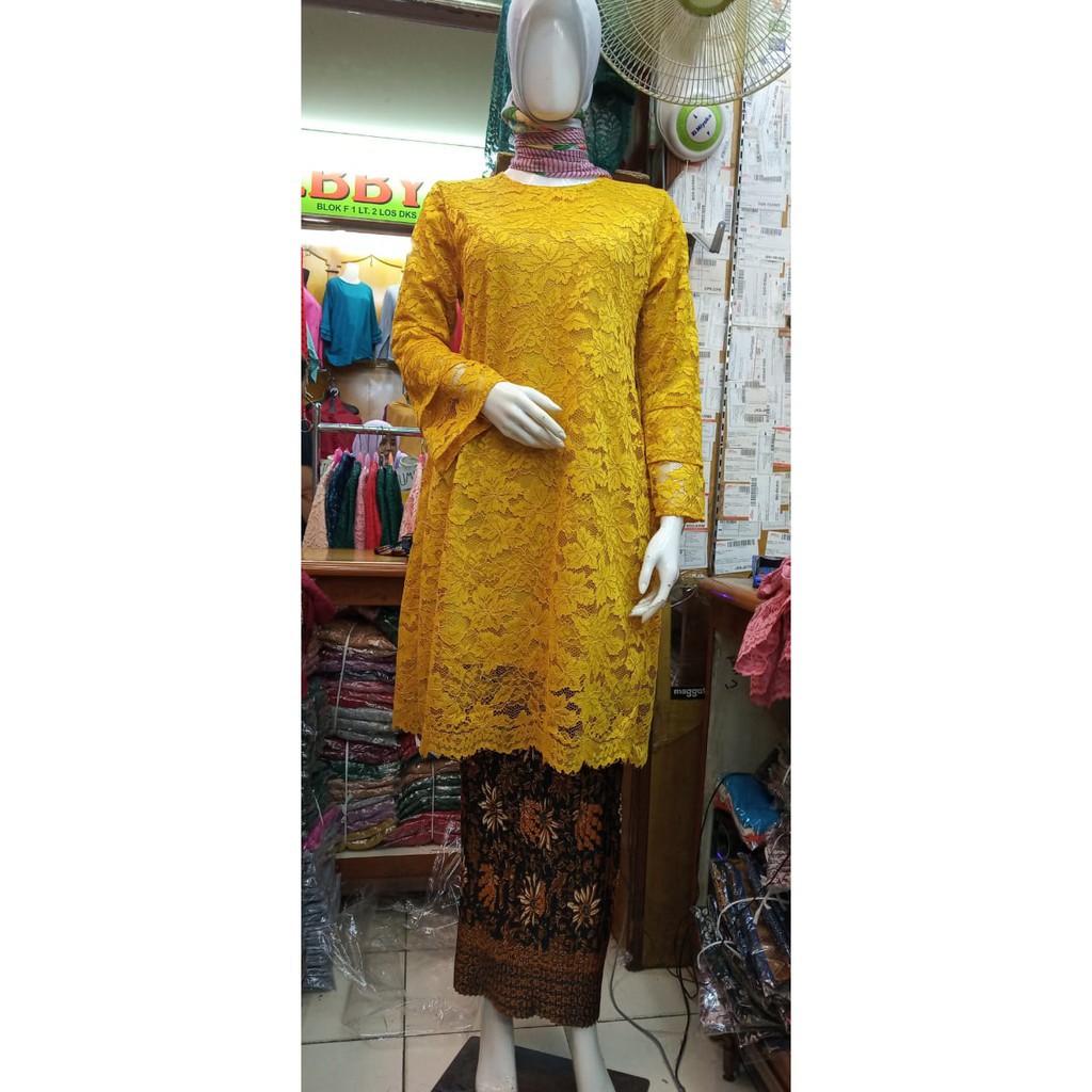 Set kebaya brukat tangan trompet / real pict kebaya tunik brukat / kebaya terlaris dan ada jumbonya