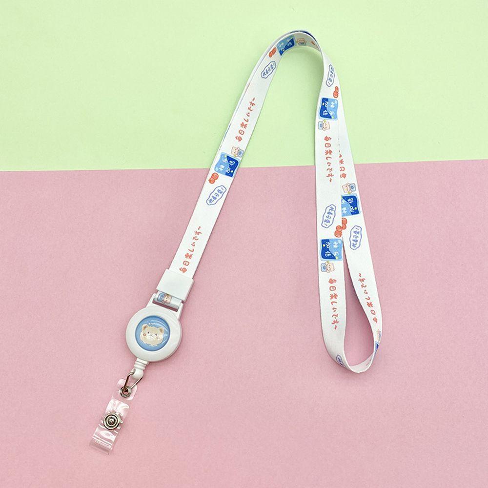 Lanfy Tali Lanyard Retractable Dengan Klip Holder Kartu ID Untuk Sekolah / Kantor