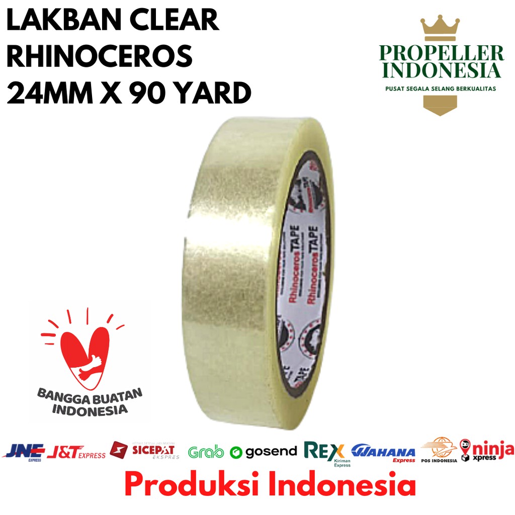 Lakban RHINOCEROS Tape Clear 24MM x 90YARD