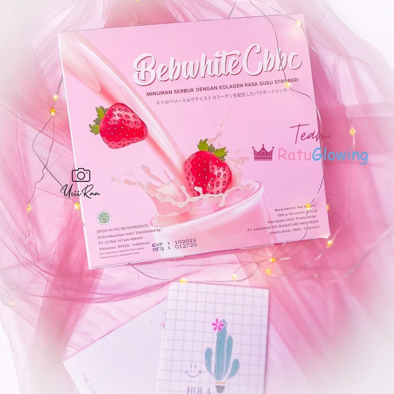(COD) COLLAGEN BEBWHITEC BBC MINUMAN RASA SUSU STRAWBERRY PEMUTIH BADAN