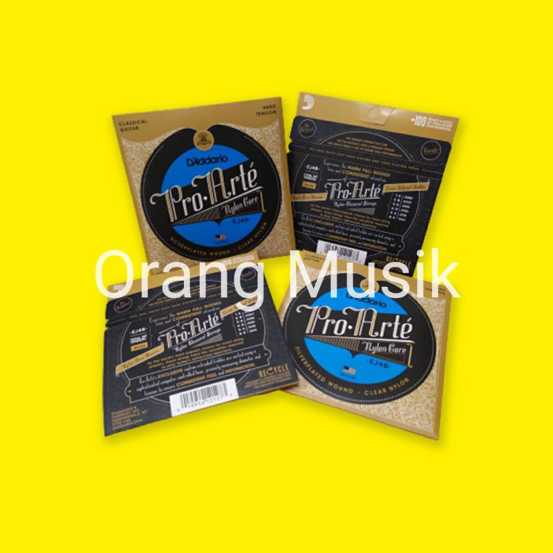 Senar Gitar Nylon D'Addario EJ 46 Hard Tension Clear Nylon