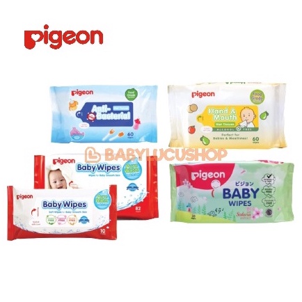 PIGEON WIPES Baby Hand &amp; Mouth Wipes Pigeon Wet Tissue 60s l Hand And Month Refill 60s l Wipes Pure Water 82s And 30s Pure water 82 Tissu Basah