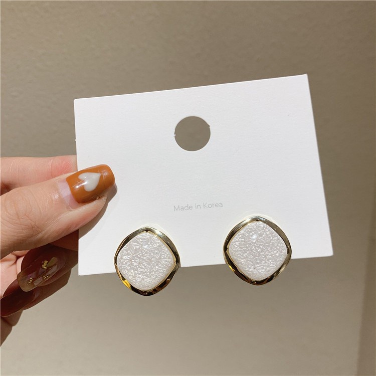 anting 925 Silver Needle Light Luxury Crack Sapphire Popular Stud Earrings Wanita Korea Fashion Anting Aksesoris