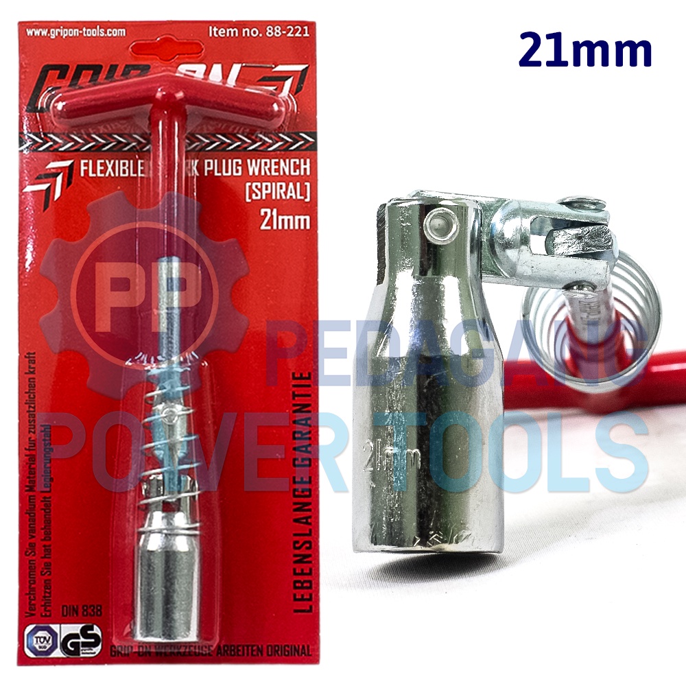 GRIP ON SPIRAL 21 MM KUNCI BUSI SOK T MOTOR MOBIL FLEXIBLE SPARK PLUG