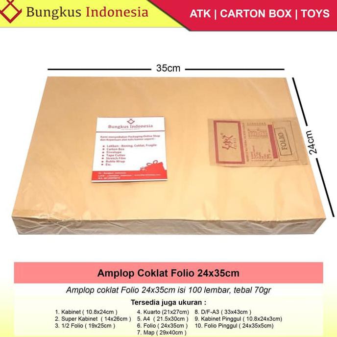 

Amplop Coklat Folio isi 100 KOMPLIT