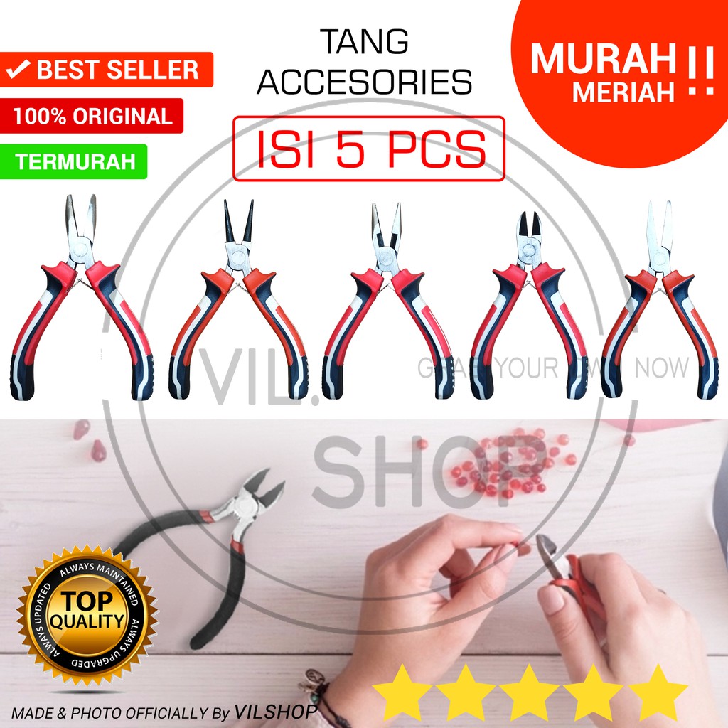 1 SET TANG AKSESORIS JEWELRY PERHIASAN / TANG MINI KECIL 5" / PENJEPIT MANIK AKSESORIS TANG DETAIL