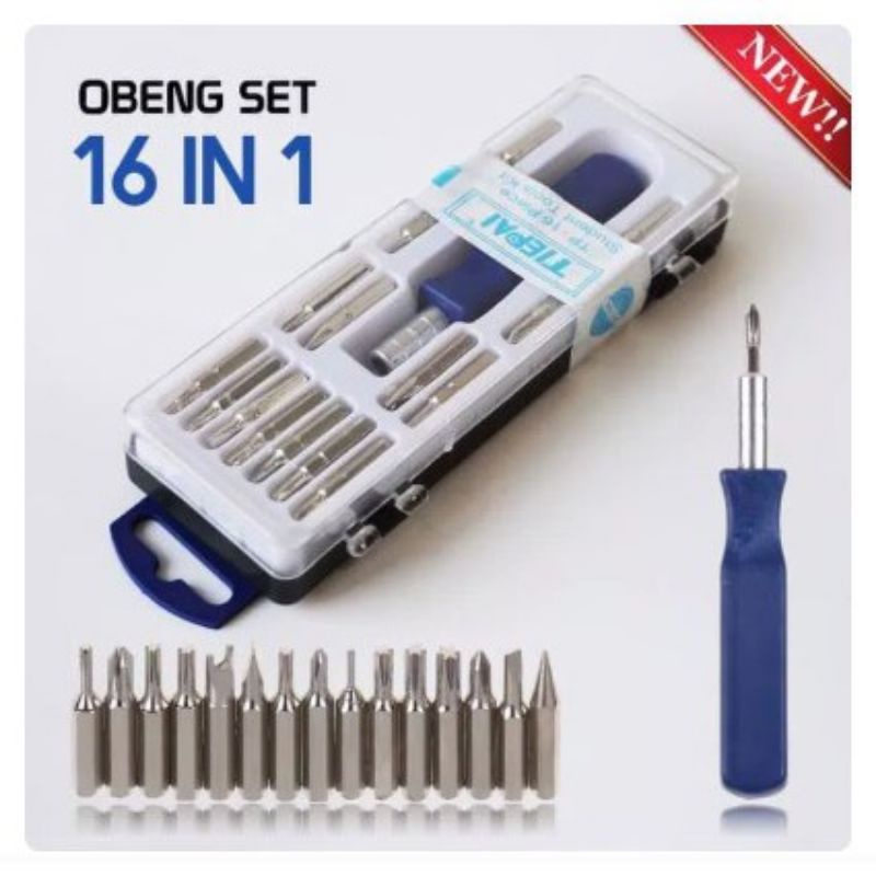 OBENG SET 16IN1 MULTIFUNGSI / OBENG SET SERBAGUNA / OBENG LAPTOP /