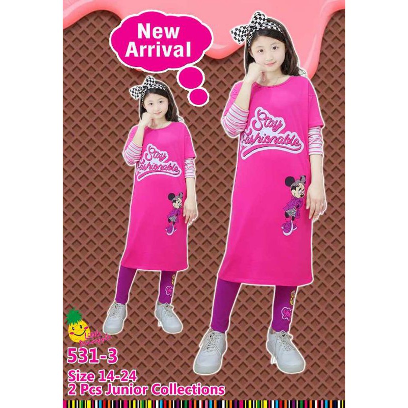 BAJU SETELAN TUNIK PANJANG SPORTY ANAK TANGGUNG ABG REMAJA CEWEK PEREMPUAN OLAHRAGA BRANDED KEKINIAN