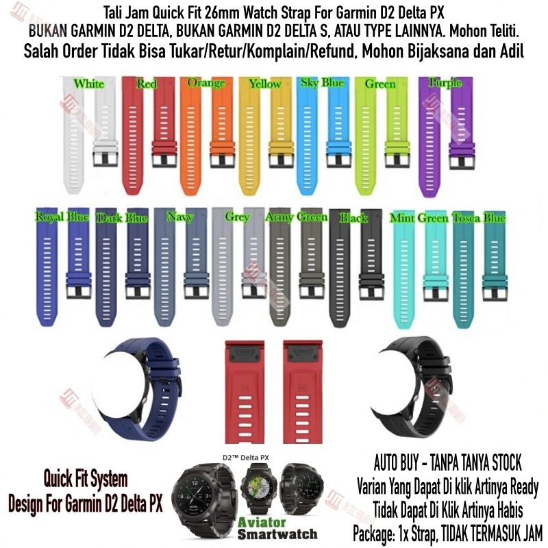 EQF Tali Jam 26mm Watch Strap Garmin D2 Delta PX - Quick Fit System