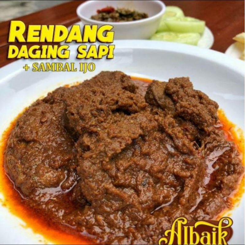 Frozen rendang daging sapi Albaik 5 potong + sambel cabe hijau rendang daging sapi Frozen 300 gram