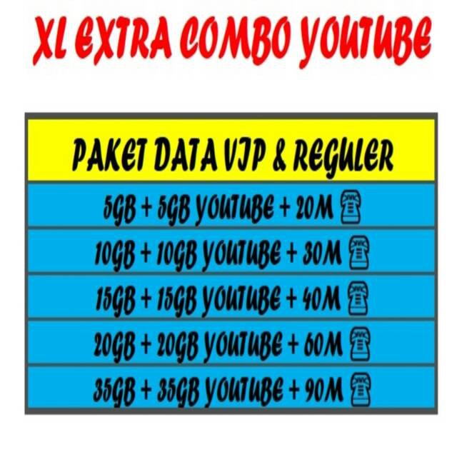 Almeera cell ~  PAKET DATA KUOTA INTERNET XL COMBO EXTRA YOUTUBE 2