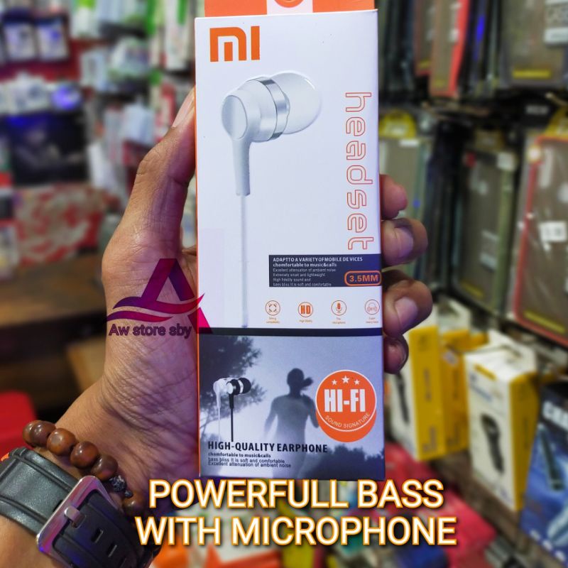 (Mi NOTE) HEADSET XIAOMI POWERFULL BASS HIFI SOUND EARPHONE XIAOMI REDMI 7 8 9 NOTE 7 8 9 8 10