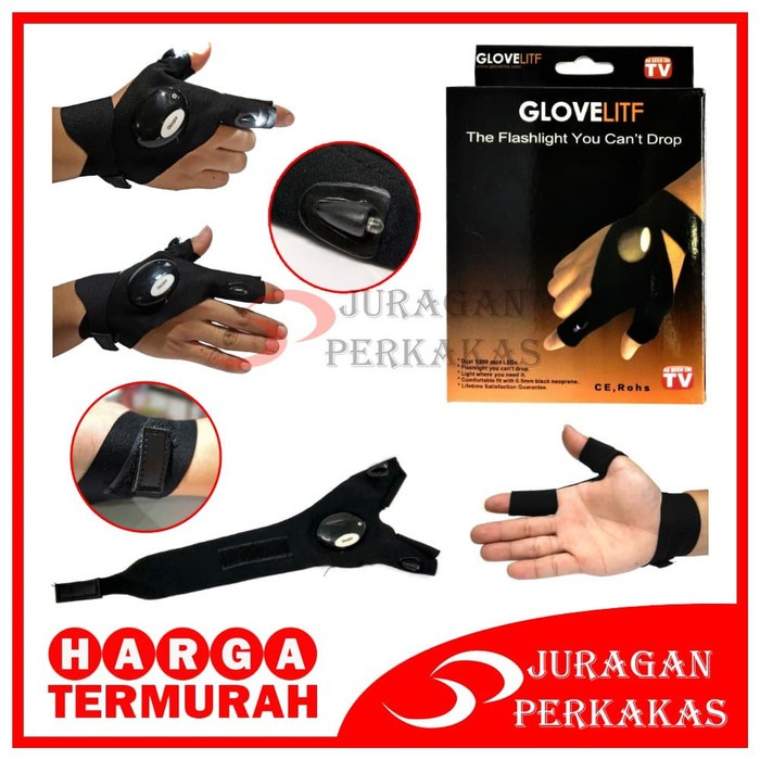 LED GLOVE LITE SARUNG TANGAN LAMPU SENTER MANCING IKAN MALAM SAFETY