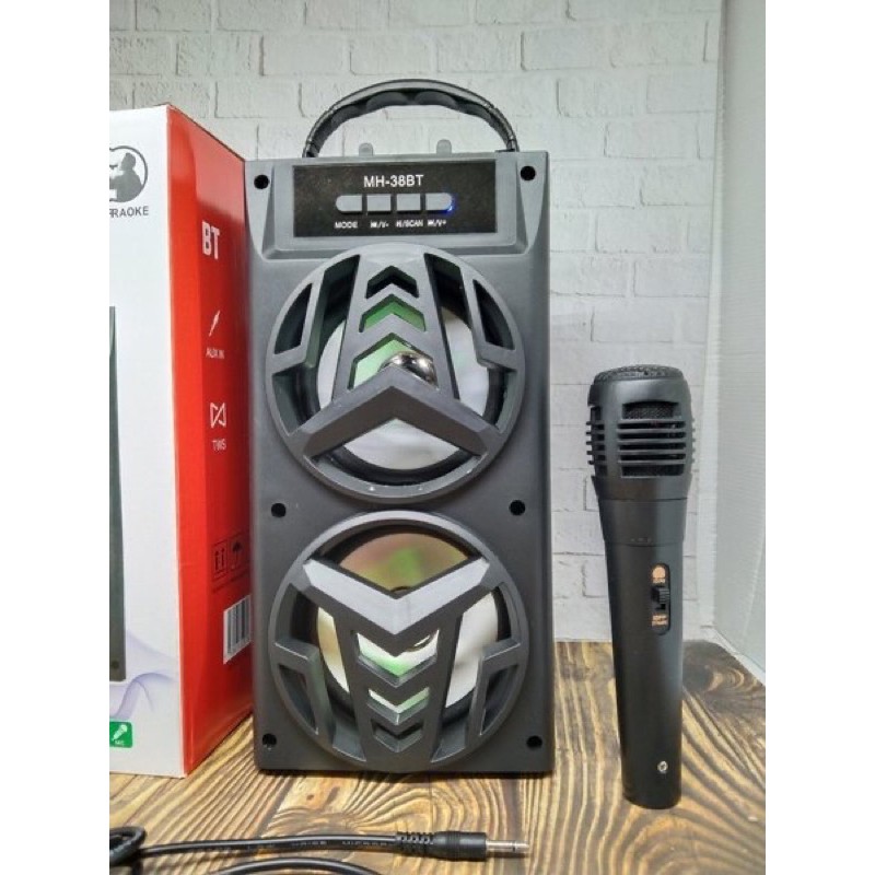 Super Bass Speaker bluetooth MH-38BT MH-36BT - Speaker karaoke free mic