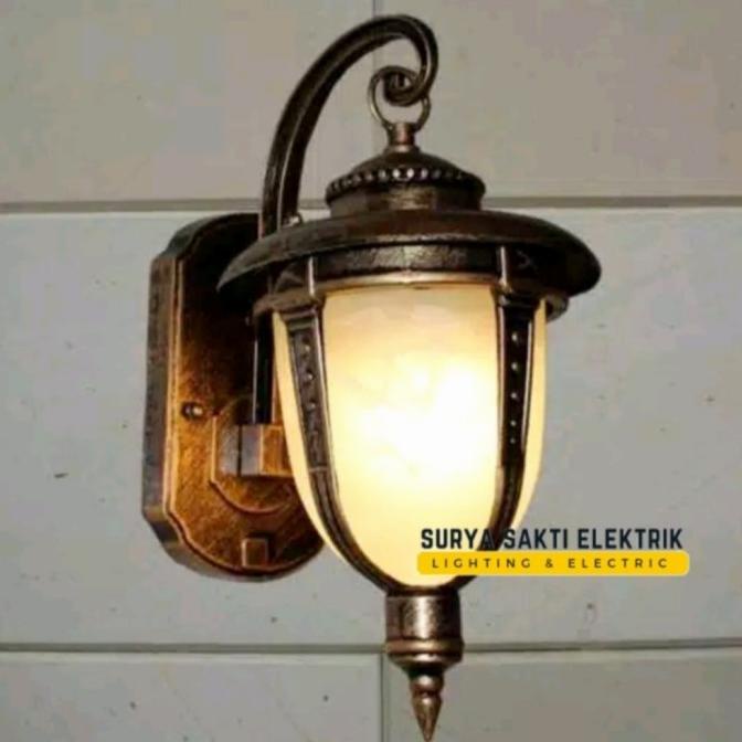 LAMPU DINDING ANTIK OUTDOOR KLASIK JAWA HITAM MODERN WATERPROOF