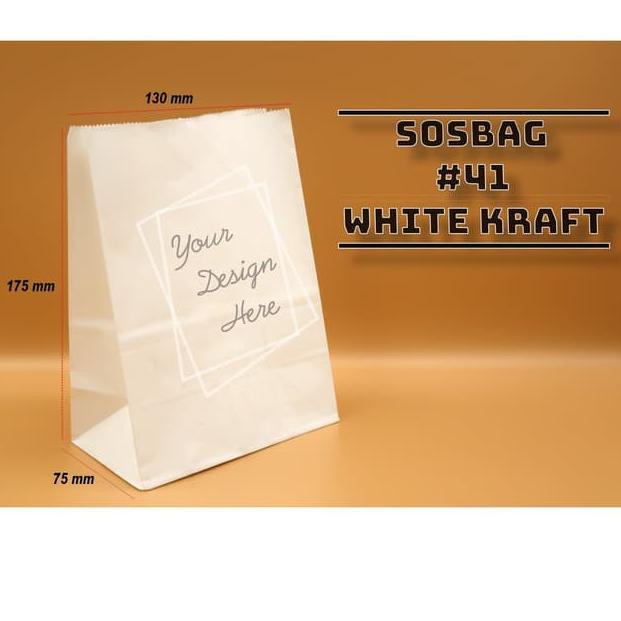 

✶ Goodbee Paper Bag Kode 41 - White Kraft - Kantong Kertas Goodbee White - 100pcs ☝