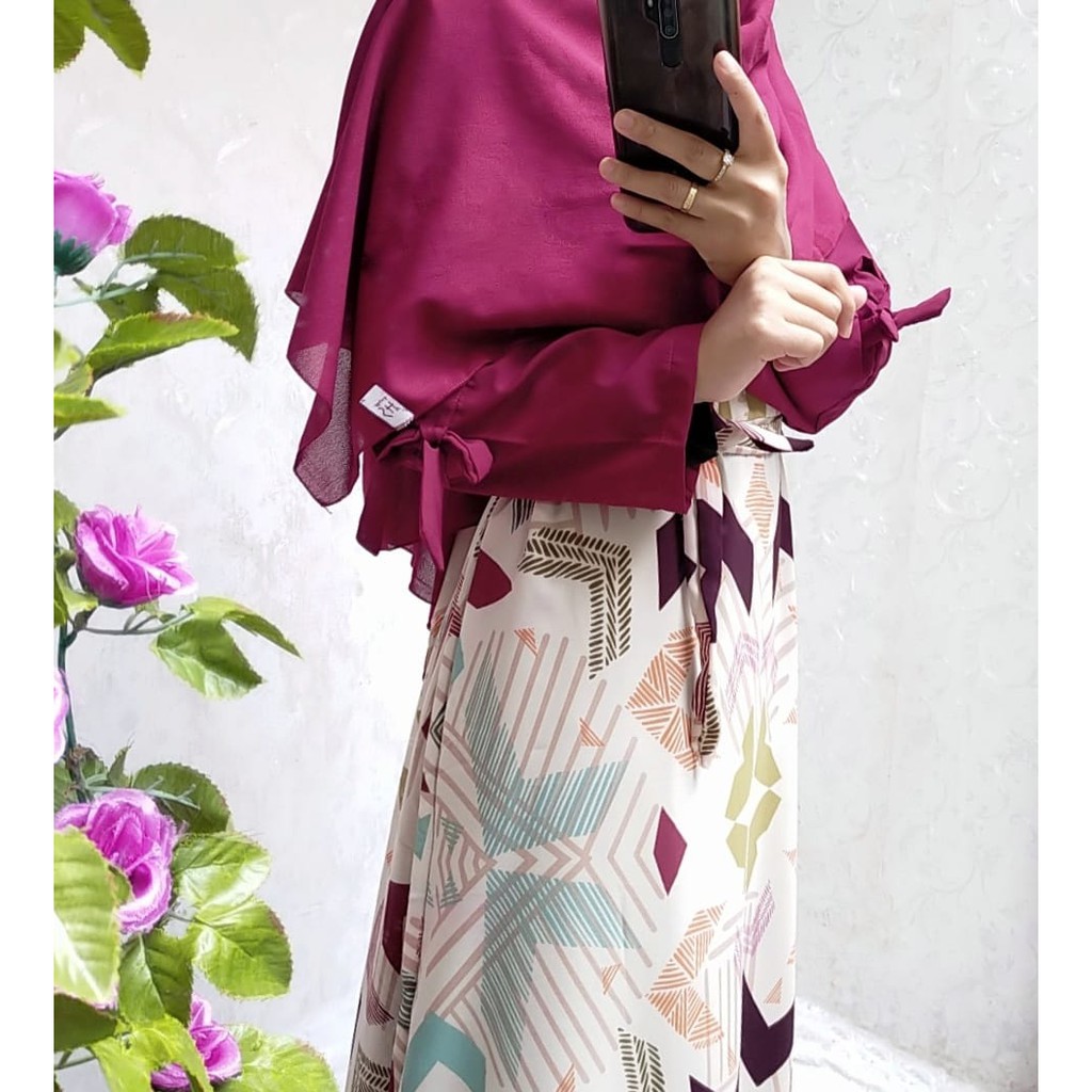 Gamis monalisa wolfis tangan pita syari muslim outfit alila WOLFIS OOTD terbaru