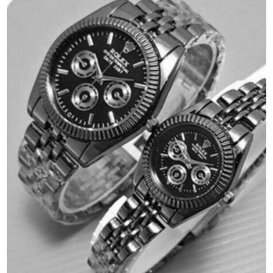 JAM TANGAN COUPLE ROLEX RANTAI ROLEX COUPLE RX0048 WARNA FREE BOX & BATERAI