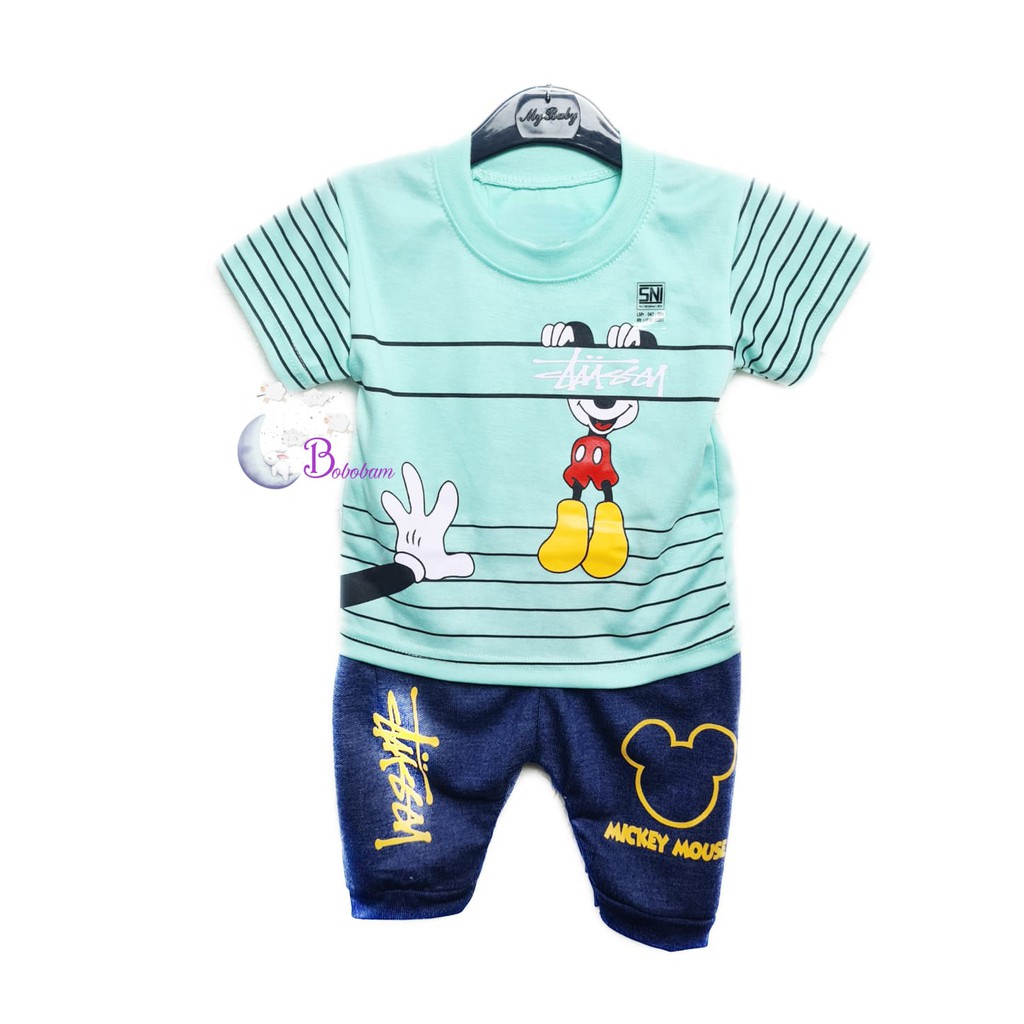 BAJU BAYI BOBOBAM M1CK3Y SETELAN ANAK LAKI-LAKI / SETELAN ANAK HARGA GROSIR