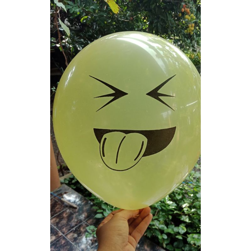 BALON PESTA ISI 5 PCS / BALON MAINAN / BALON ANAK / BALON ULANG TAHUN / BALON EMOJI LUCU