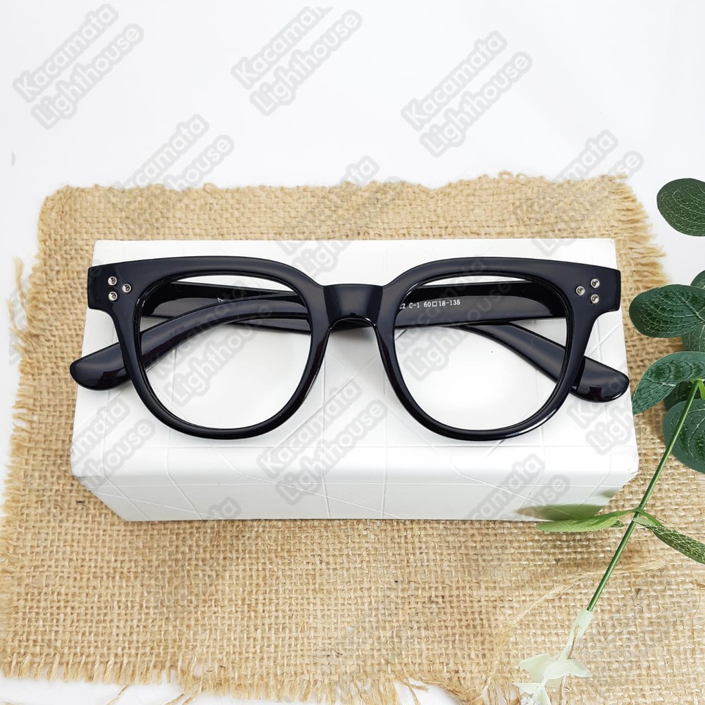 Frame kacamata minus retro classic geek oversize 5122 + lensa antiradiasi
