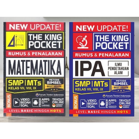 BUKU SOAL BEST : NEW UPDATE THE KING POCKET RUMUS & PENALARAN MATEMATIKA . IPA SMP/MTs