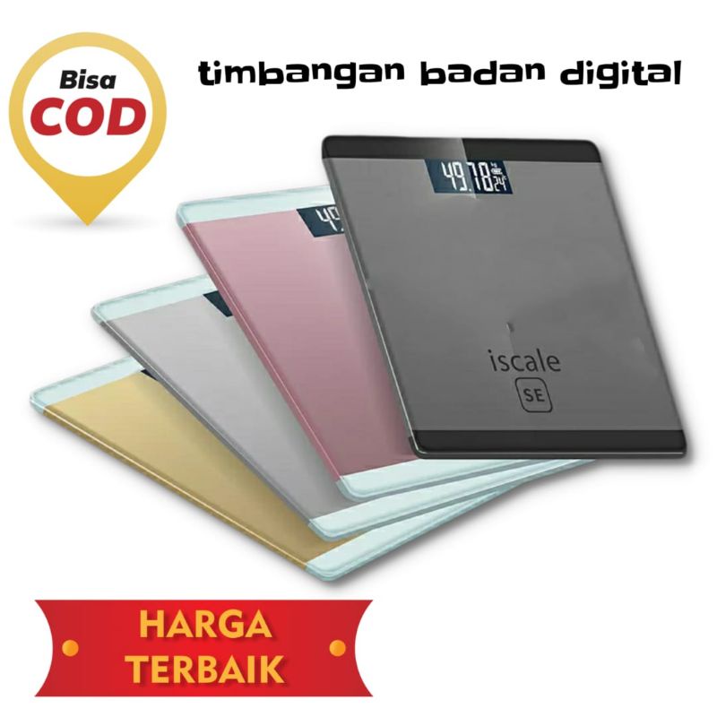 Timbangan Berat Badan Digital LCD Display Smart ISCALE 180Kg 26x26cm