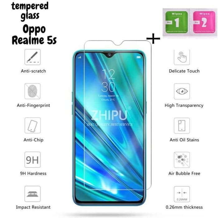 TEMPERED GLASS REALME 5S - ANTI GORES KACA FULL BENING - SCREEN PROTECTOR