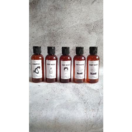 Botol Refill Travel Kit 60ml Free Label Sticker / Amber Fliptop