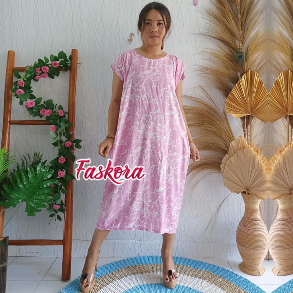 Daster Bali Jumbo Panjang Big Size Karang / Daster Jumbo Kekinian XXL LD 120cm 100kg