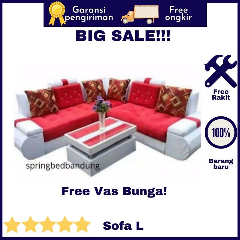 Sofa L Kain Midili Termurah di Bandung Sumedang Tasikmalaya Purwakarta Cianjur Subang Garut