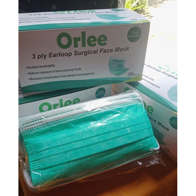 MASKER MEDIS ORLEE NON HIJAB & HIJAB -ISI 50PCS (HIJAU), SUPERCARE SURGICAL, INCOM MASK