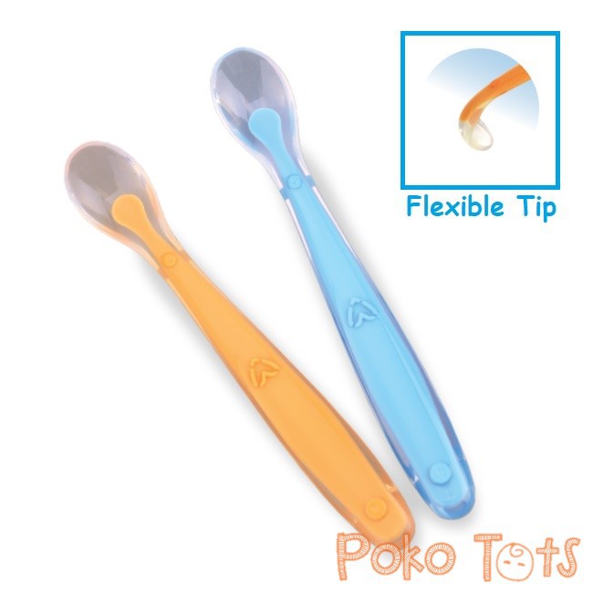 Baby Safe Soft Tip Silicone Spoon Sendok Bayi SIlikon Ujung Lembut