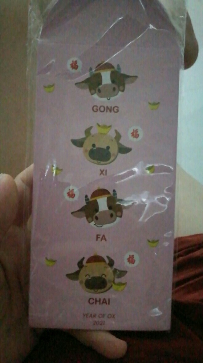 Angpao Imlek 2021 Shio Kerbau Ukuran  Panjang (uang Tidak Dilipat)