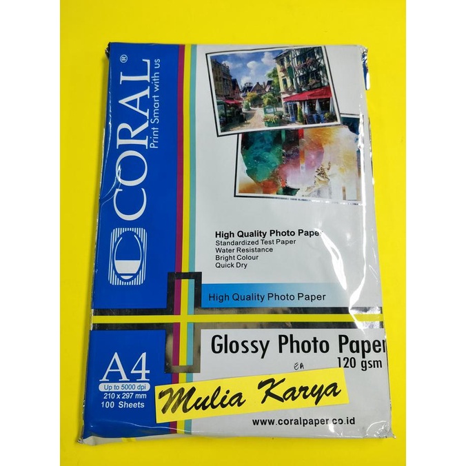 

Premium Product!!! Kertas Foto / Photo Paper Glossy A4 120 Isi 100 Lbr - Paling Diminati