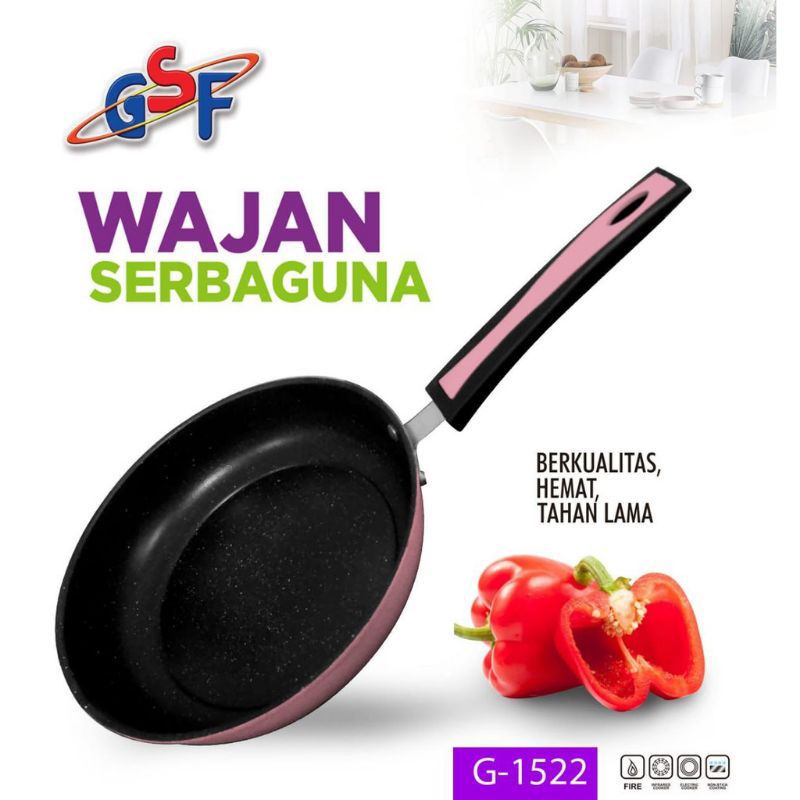 wajan teflon gsf frypan gsf teflon series g-1522 g-1520 g-1526 teflon anti lengket gsf 22 20 26 cm