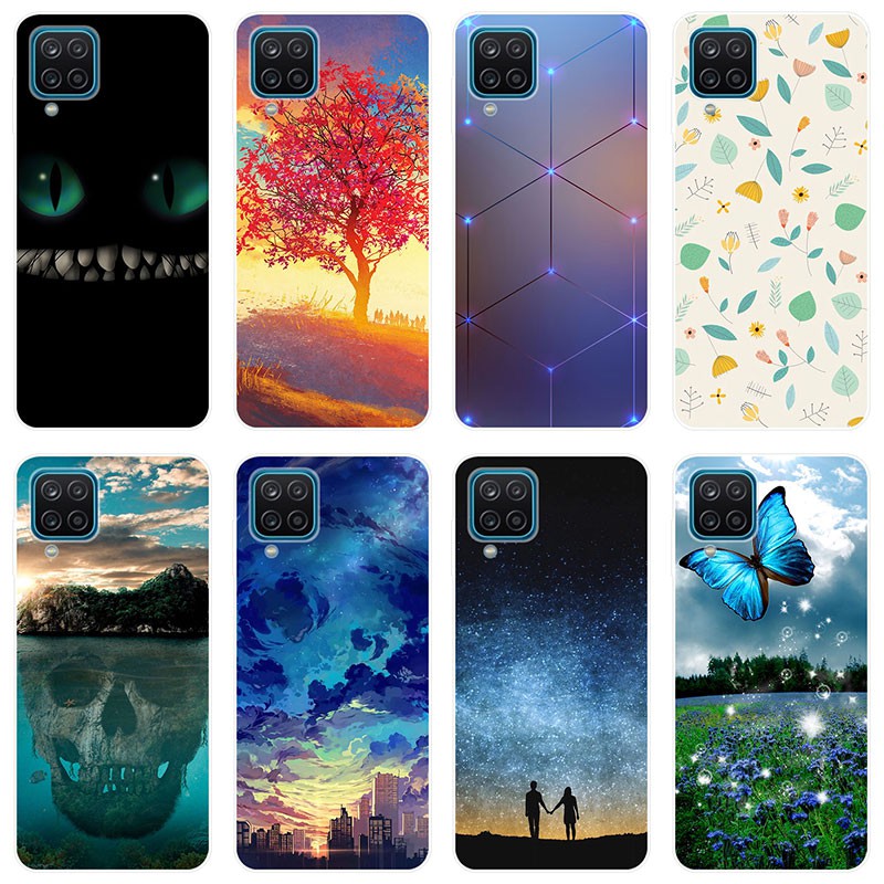 HP Soft Case Samsung A12 Case Silikon Untuk Samsung Galaxy A12 GalaxyA12 Casing Kartun Cover Flowers